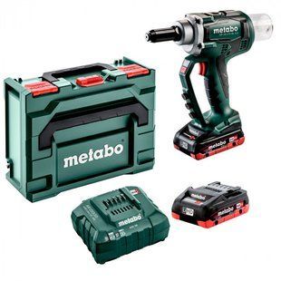 Акумуляторний заклепувальний пістолет Metabo NP 18 LTX BL 5.0, 2 акб 18 В LiHD 4.0 Ah, з/п, у картонній коробці 619002800 фото