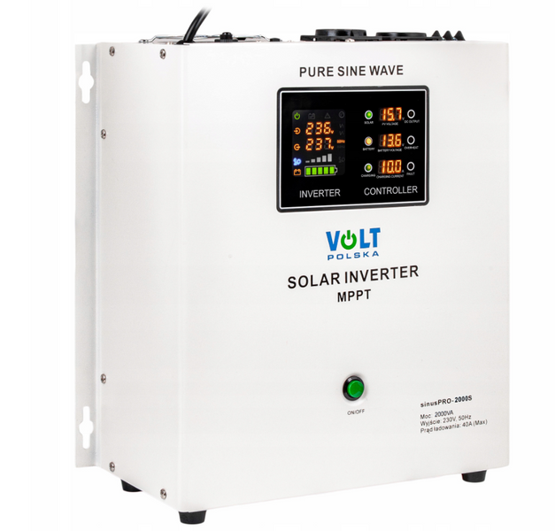Сонячний інвертор Volt Polska SINUS PRO 2500 S 24/230V 1800/2500W + 40A MPPT 100V (3SPS250024) 3SPS250024 фото