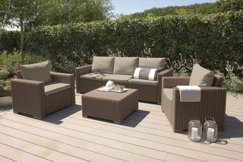 Комплект садових меблів Keter California 3 seater, коричневий 8711245155432 фото