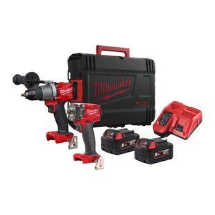 Набір інструментів акумуляторних MILWAUKEE M18 FPP2T2-502X, (зарядний пристрій, 2 акумулятори М18 В5 5 Аг, дриль-шуруповерт з уд 4933478767 фото