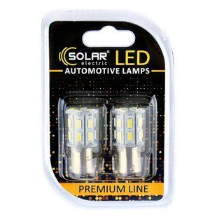 LED автолампа Solar 12V S25 BA15s 20SMD white, 2шт SL1387 фото