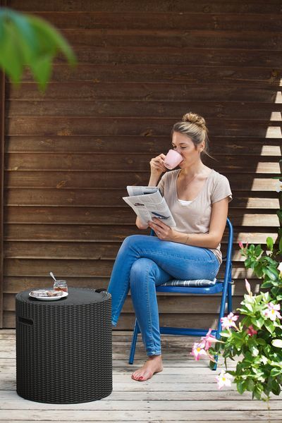 Стіл-бар Keter COOL STOOL, пластик, антрацит 7290106923843 фото