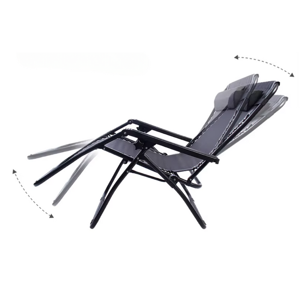 Розкладне крісло шезлонг LEOBRO Zero Gravity Black (LB-ZGC-A1-BLK) LB-ZGC-A1-BLK фото