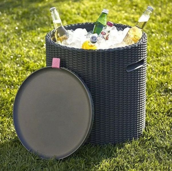 Стіл-бар Keter COOL STOOL, пластик, антрацит 7290106923843 фото