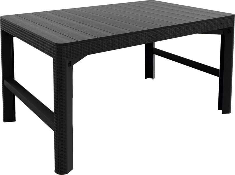 Стіл для саду пластиковий Keter Lyon rattan table, графіт 8711245143446 фото
