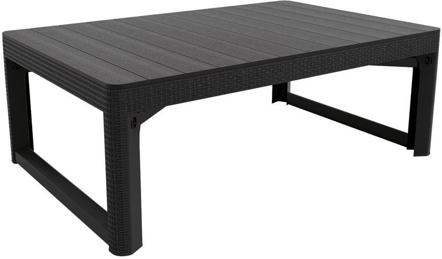 Стіл для саду пластиковий Keter Lyon rattan table, графіт 8711245143446 фото