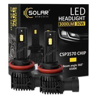 Автолампа Solar LED H8-H11-H16 12/24V 30W 3000Lm 6500K CSP3570 2шт 8411S2 фото