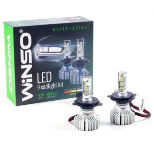 LED автолампа Winso H4 12/24V 60W 8000Lm 6500К ZES Chip, 2шт 798400 фото