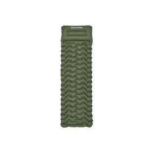 Матрац надувний одинарний Naturehike CNK2550WS019, 65 мм, із мішком для надування, зелений 6977465869630 фото