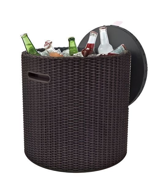 Стіл-скриня садова пластикова KETER COOL STOOL, коричнева 7290106923621 фото