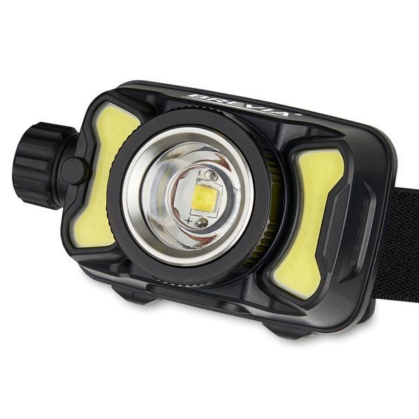 Ліхтар налобний Brevia 550Lm, 3W CREE XPG+COB, 1200mAh/3xAAA, Zoom, з сенсором білий/червоний 14500ERBX1 фото