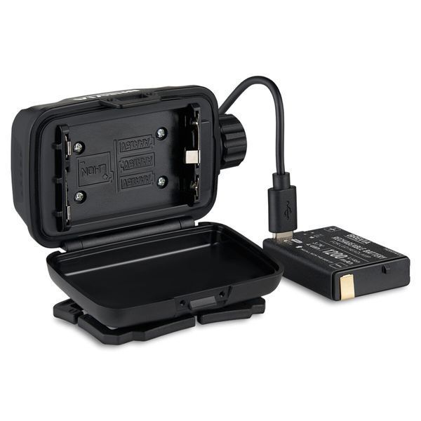 Ліхтар налобний Brevia 550Lm, 3W CREE XPG+COB, 1200mAh/3xAAA, Zoom, з сенсором білий/червоний 14500ERBX1 фото