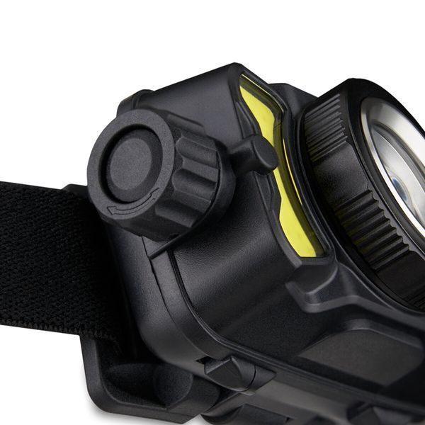 Ліхтар налобний Brevia 550Lm, 3W CREE XPG+COB, 1200mAh/3xAAA, Zoom, з сенсором білий/червоний 14500ERBX1 фото