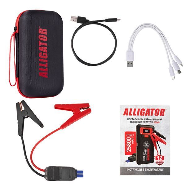 Пусковий пристрій Alligator Jump Starter 800A/1600A 20000mAh зі Smart-клемами JS843 фото