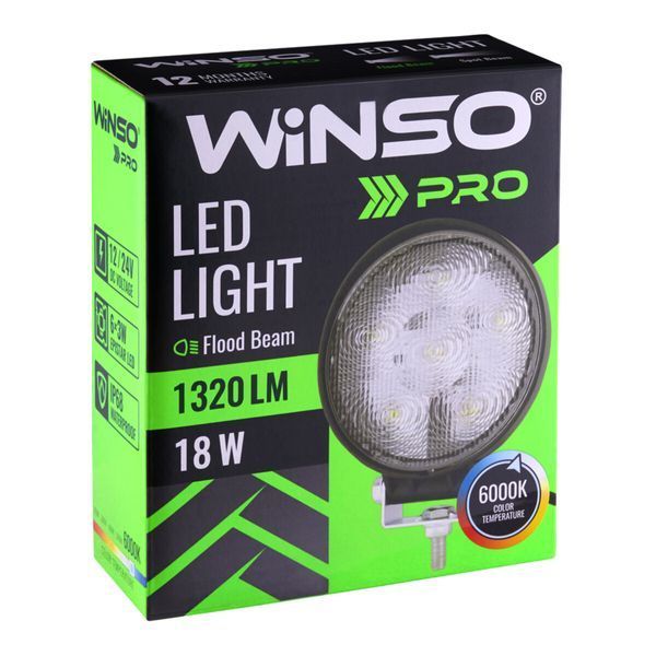 Фара світлодіодна Winso Pro EPISTAR розсіяний 10-30V, 18W (6x3W), 1шт 780410 фото