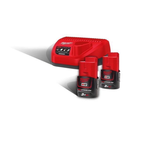 Енергокомплект акумуляторний Li-Ion M12 NRG-302 (B3 2шт +зар.пристр. С12С) MILWAUKEE 4933451902 фото