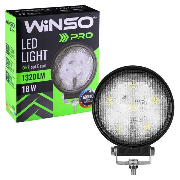 Фара світлодіодна Winso Pro EPISTAR розсіяний 10-30V, 18W (6x3W), 1шт 780410 фото