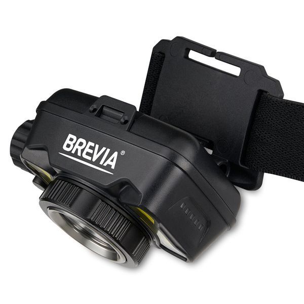 Ліхтар налобний Brevia 550Lm, 3W CREE XPG+COB, 1200mAh/3xAAA, Zoom, з сенсором білий/червоний 14500ERBX1 фото