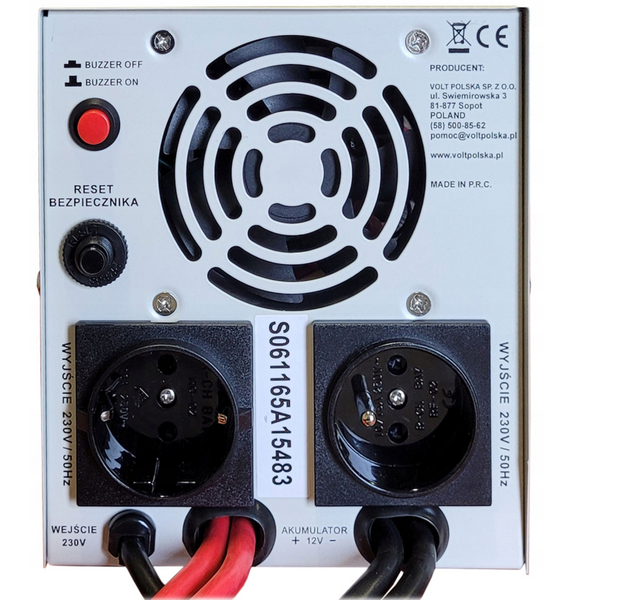 Комплект Volt Polska SINUS PRO 1100 E PLUS 12/230V 700/1100W + Акумулятор GEL 12V 110 Ah 1100EP110GEL фото