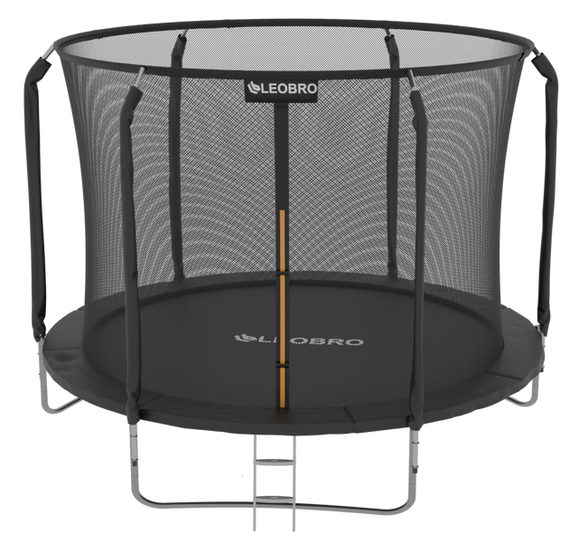 Батут із внутрішньою захисною сіткою 252 см LEOBRO Premium 8FT BLACK LBP-8FTBLACK фото