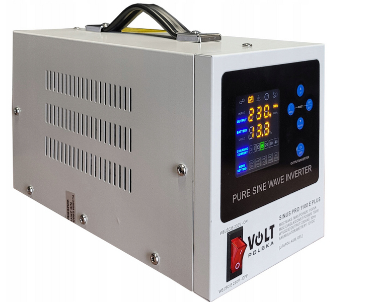 Комплект Volt Polska SINUS PRO 1100 E PLUS 12/230V 700/1100W + Акумулятор GEL 12V 110 Ah 1100EP110GEL фото