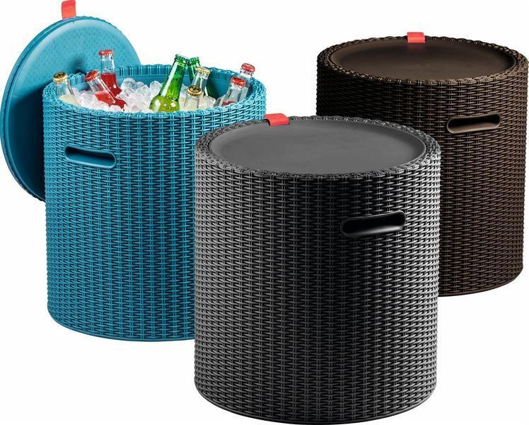 Стіл-скриня садова пластикова KETER COOL STOOL, коричнева 7290106923621 фото