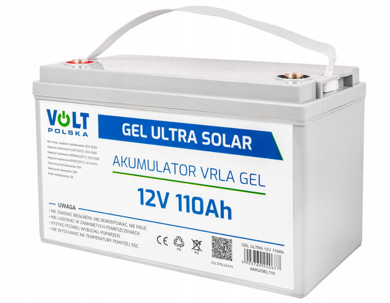 Комплект Volt Polska SINUS PRO 1100 E PLUS 12/230V 700/1100W + Акумулятор GEL 12V 110 Ah 1100EP110GEL фото