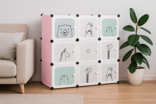 Модульна шафа-органайзер Leobert Kids для дитячих іграшок рожевий 5903332074914 фото