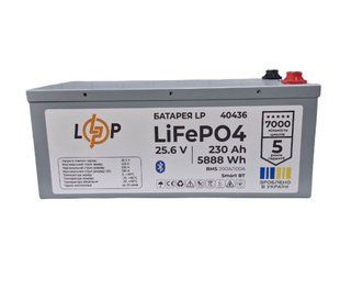 Акумулятор LP LiFePO4 25,6V - 230 Ah (5888Wh) (BMS 200A/100А) метал Smart BT LP40436 фото