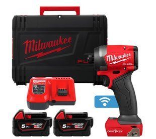 Шуруповерт ударний акумуляторний безщітковий 1/4" HEX MILWAUKEE, M18 ONEID3-502X, 226Нм (зарядний пристрій M12-18 FC, 2 акумулят 4933492804 фото