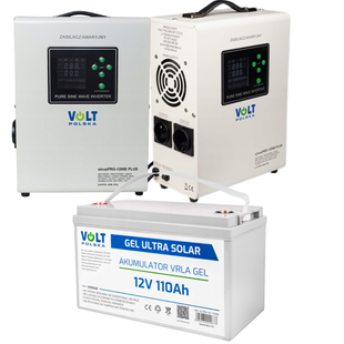Комплект Volt Polska SINUS PRO 1200 E PLUS 12/230V 800/1200W + Акумулятор GEL 12V 110 Ah 1200EP110GEL фото