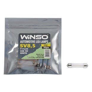 LED автолампа Winso 12V COB SV8.5 T11x39, 10шт 127160 127160 фото