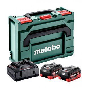 Набір акумуляторів Metabo 2 LiHD 10Ah + зарядний пристрій ASC 145 + metaBOX 145 685142000 фото