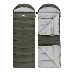 Спальник з капюшоном Naturehike U150 NH20MSD07, (11&deg;C), лівий, зелений 6927595764398-L фото