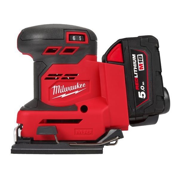 Машина шліфувальна вібраційна акумуляторна MILWAUKEE, M18 BQSS-502B (+зар.пр., 2 акум.Х5Аг, сумка) 4933479967 фото