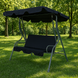 Гойдалка з подушками на 3 особи LEOBRO Relax Black LB-SW3-C1-BLK фото 3