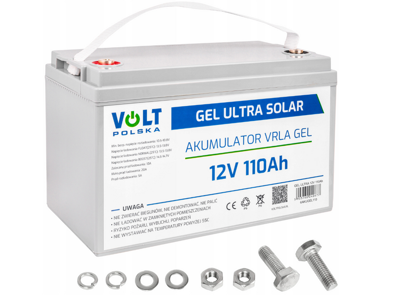 Комплект Volt Polska SINUS PRO 1200 E PLUS 12/230V 800/1200W + Акумулятор GEL 12V 110 Ah 1200EP110GEL фото