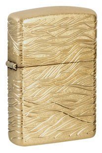 Запальничка армована бензинова ZIPPO Armor&reg; 360&deg; MultiCut Tumbled Brass Luxury Waves, золотиста (46273) 46273 фото