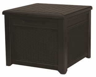 Стіл-скриня PROSPERPLAST CUBE RATTAN 208 л, коричневий 7290106924840 фото