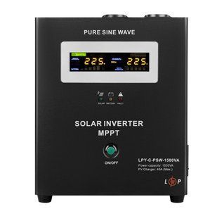 Сонячний інвертор (ДБЖ) LogicPower LPY-С-PSW-1500VA (1050Вт) MPPT 24V LP19541 фото