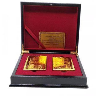 Карти гральні пластикові Duke Gold Foil 2 колоди по 54 аркуші 87х62 мм в скриньці (DN32416) DN32416 фото
