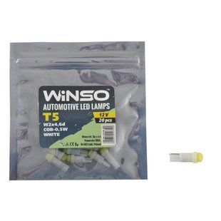 LED автолампа Winso 12V COB T5 W2x4.6d, 20шт 127190 фото