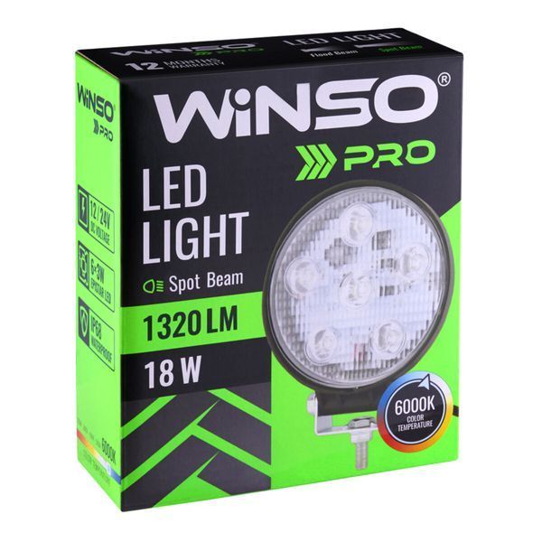 Фара світлодіодна Winso Pro EPISTAR точковий 10-30V, 18W (6x3W), 1шт 780420 фото