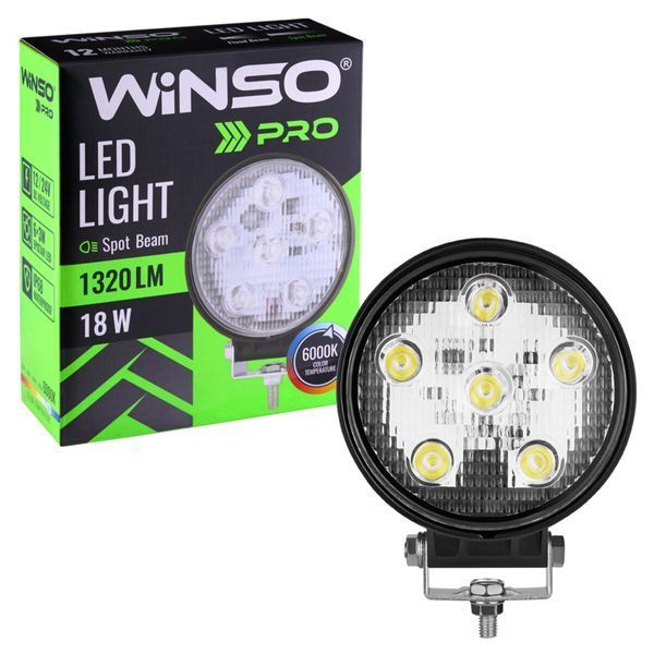 Фара світлодіодна Winso Pro EPISTAR точковий 10-30V, 18W (6x3W), 1шт 780420 фото