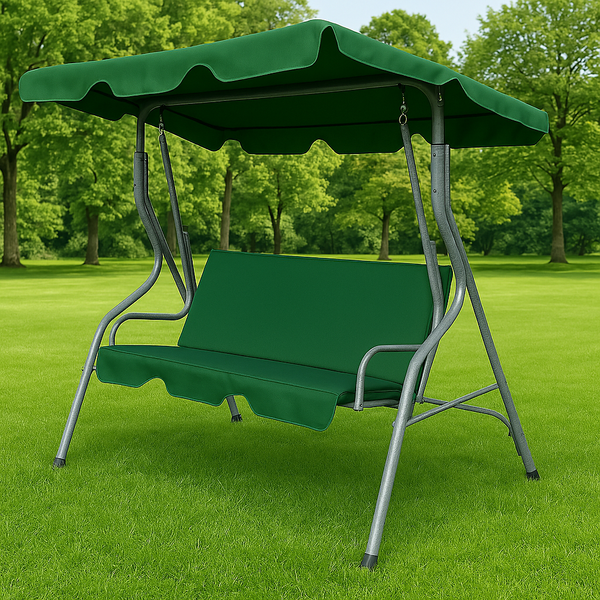 Гойдалка з подушками на 3 особи LEOBRO Relax Green LB-SW3-C1-GRN фото