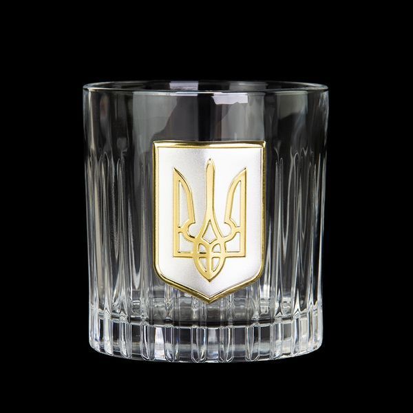Набір келихів для віскі Тризуб Boss Crystal, 2 келиха, срібло, золото, кришталь B2TRY1XG фото