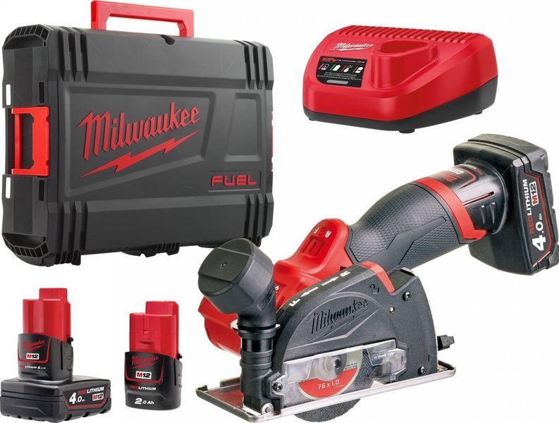 Субкомпактна багатофункціональна відрізна машина MILWAUKEE M12 FCOT-422X FUEL 4933464619 (+ заряд.пристрій, 2 акум., HD кейс) 4933464619 фото