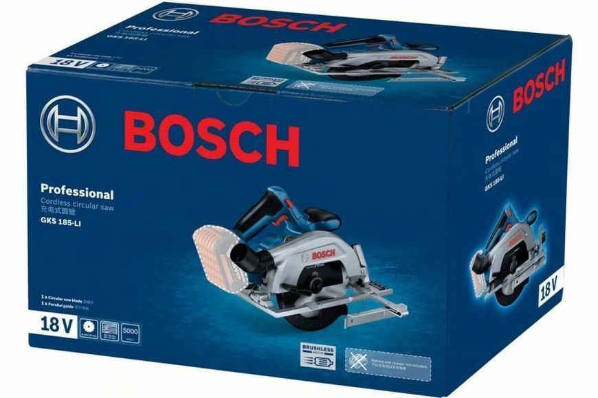 Акумуляторна дискова пилка Bosch GKS 185-LI Solo (06016C1221) (без АКБ та ЗП) 06016C1221 фото