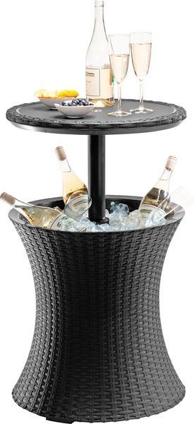 Стол - бар пластиковий Keter Cool Bar Rattan, колір сірий 7290103660550 фото