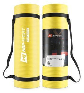 Мат для фітнесу та йоги Hop-Sport HS-N015GM 1,5см жовтий 5902308222298 фото